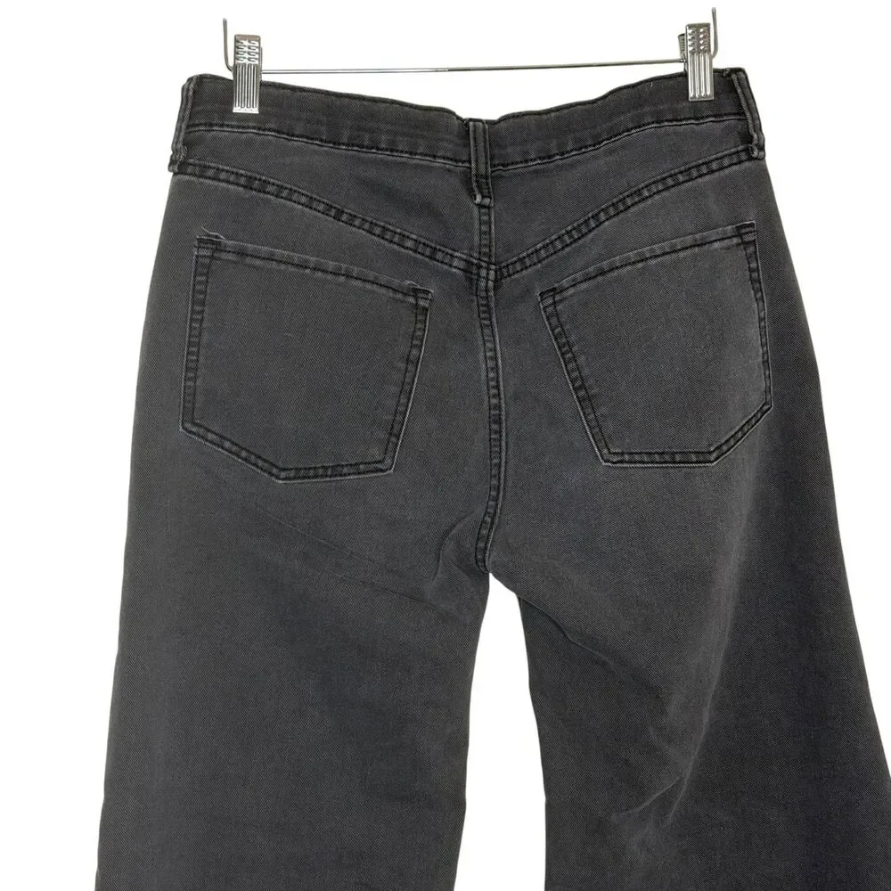 Old Navy High Rise Baggy Wide Leg Jeans Denim Pants Girl Black 14 Plus